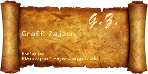 Graff Zajzon névjegykártya
